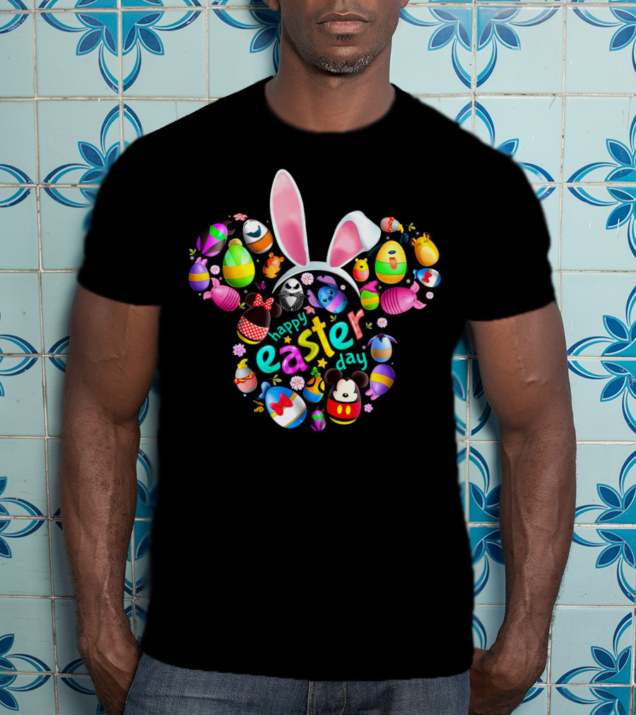 Happy Easter Day Bunny Ears Disney-Inspired Eggs T-Shirt