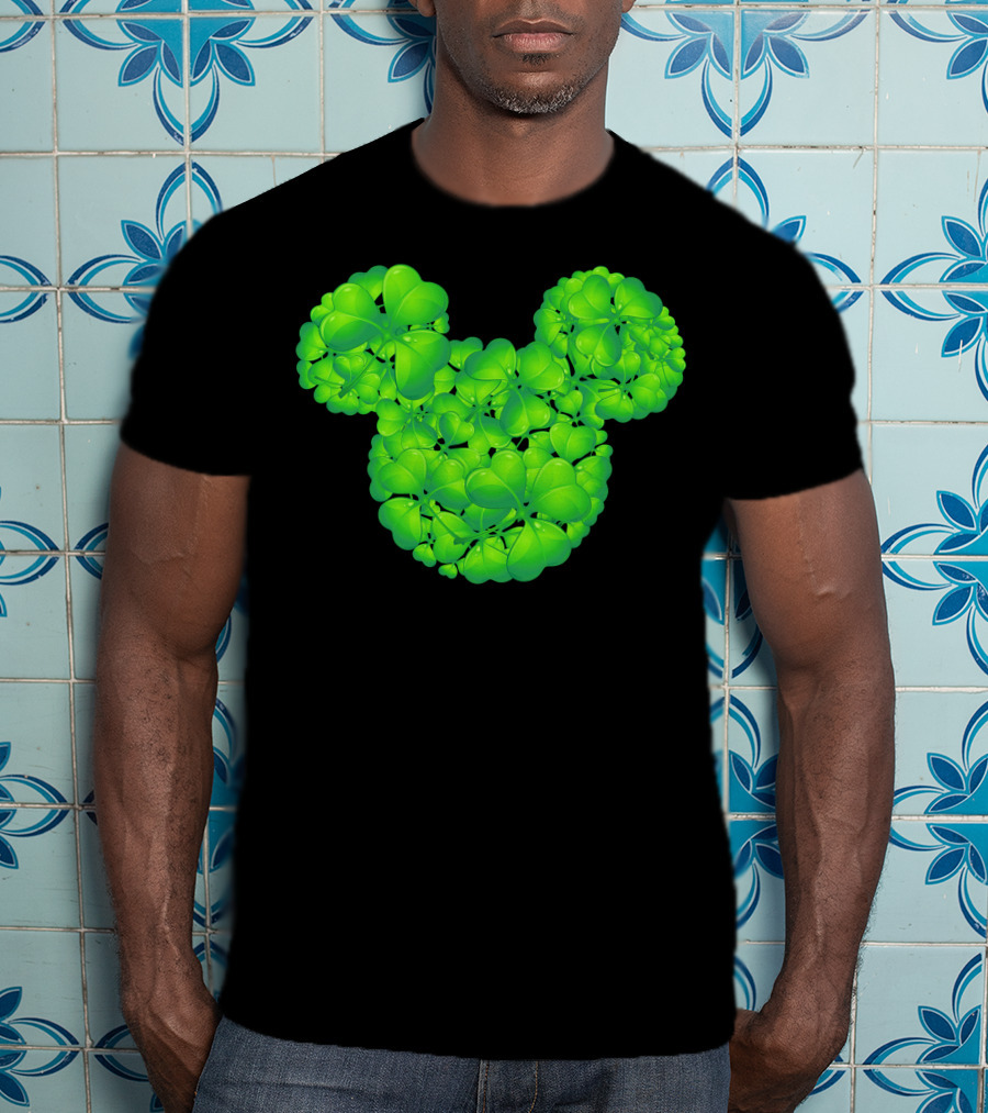 Mickey Shamrocks Green Clover Minnie Ears St. Patrick's Day T-Shirt