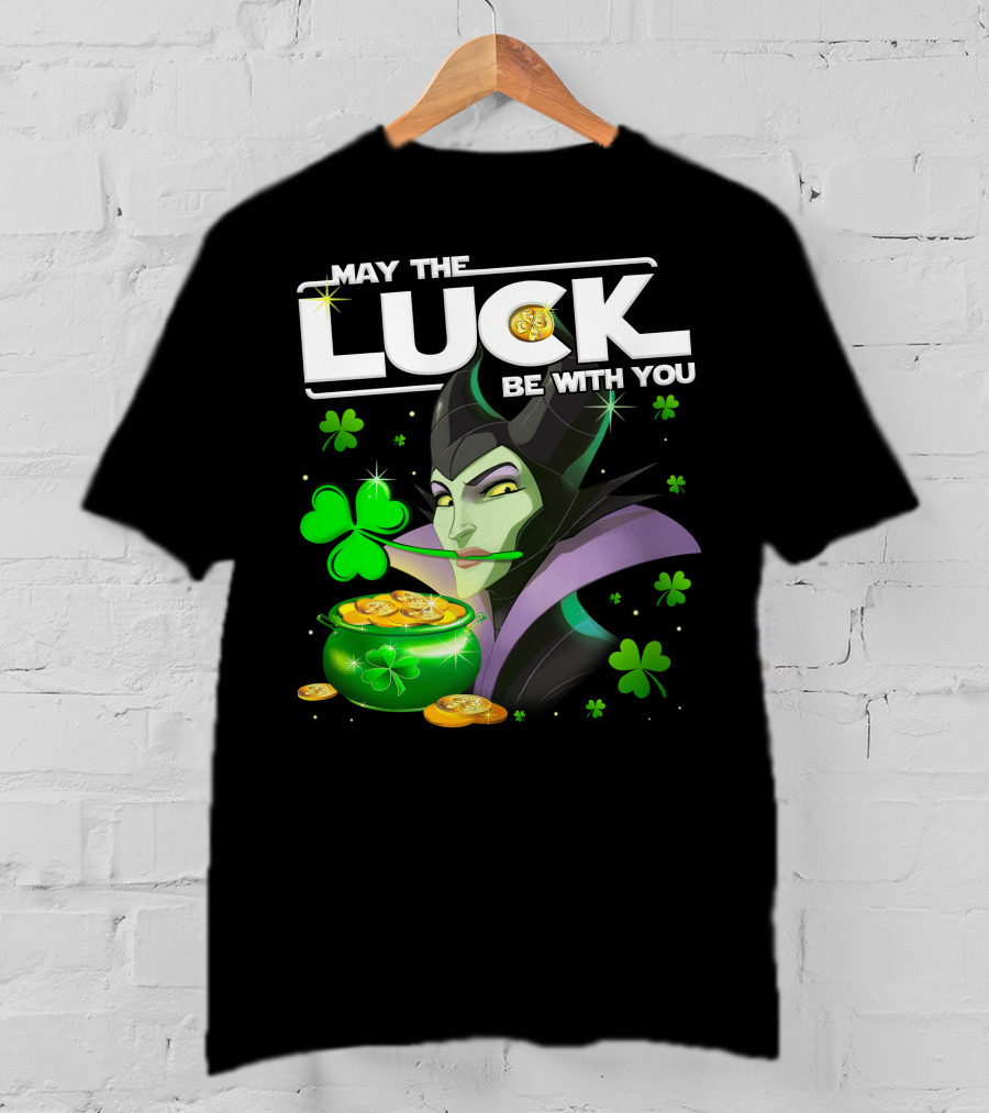 May The Luck Be With You Maleficent Clovers Coins Pot T-Shirt