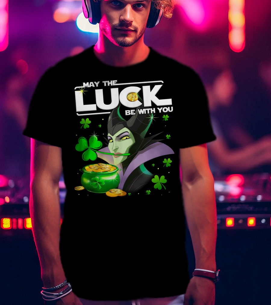 May The Luck Be With You Maleficent Clovers Coins Pot T-Shirt
