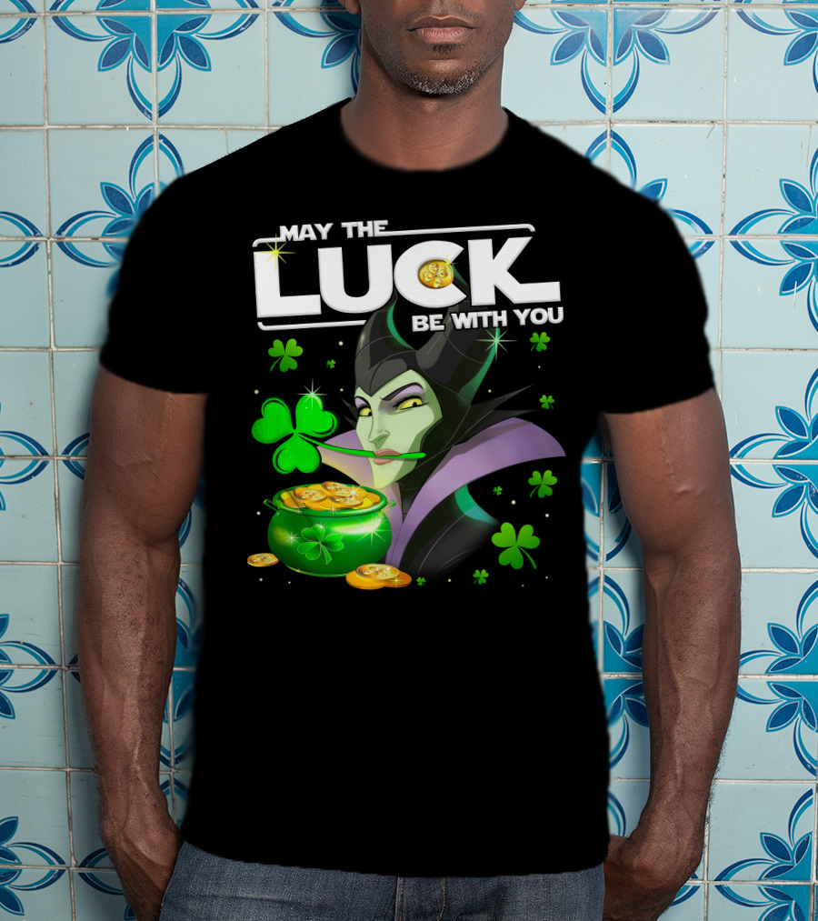 May The Luck Be With You Maleficent Clovers Coins Pot T-Shirt