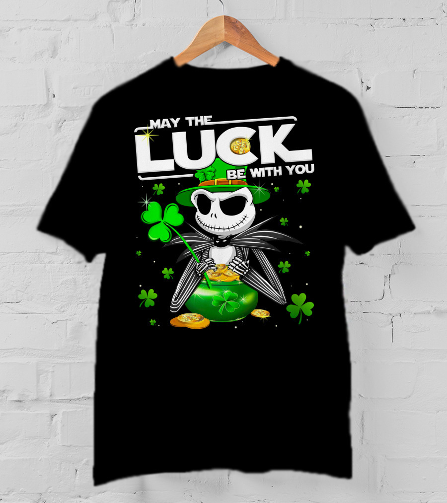 May The Luck Be With You Jack Skellington St. Patrick's Day T-Shirt