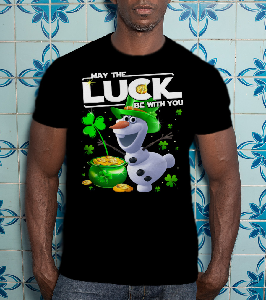 Olaf May The Luck Be With You St. Patrick's Day Clover Coins T-Shirt