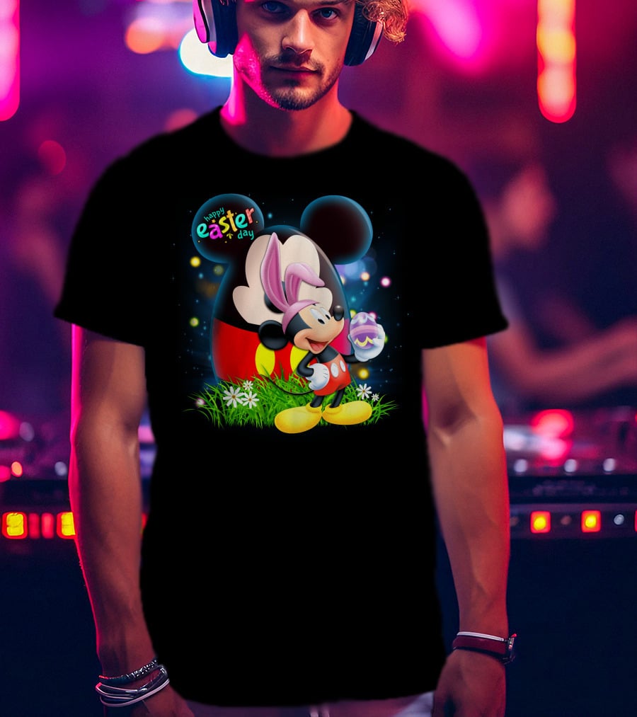 Happy Easter Day Mickey Mouse Egg Hunt Celebration T-Shirt