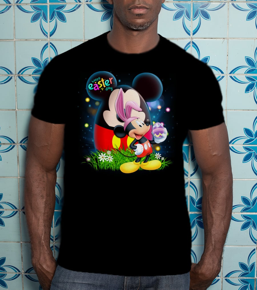 Happy Easter Day Mickey Mouse Egg Hunt Celebration T-Shirt