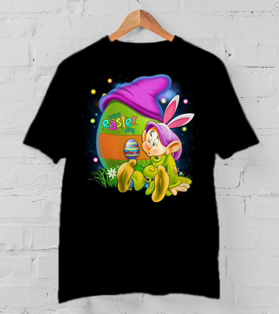 Happy Easter Day Dopey With Colorful Egg And Bunny Ears T-Shirt
