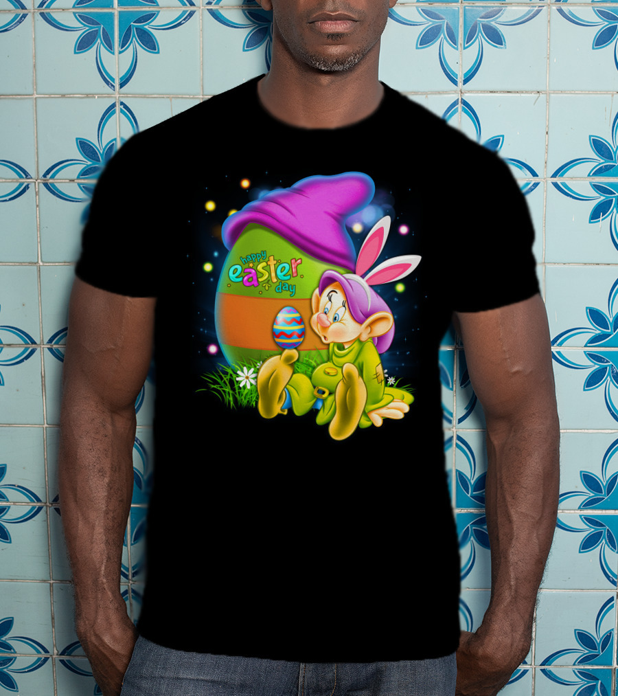 Happy Easter Day Dopey With Colorful Egg And Bunny Ears T-Shirt