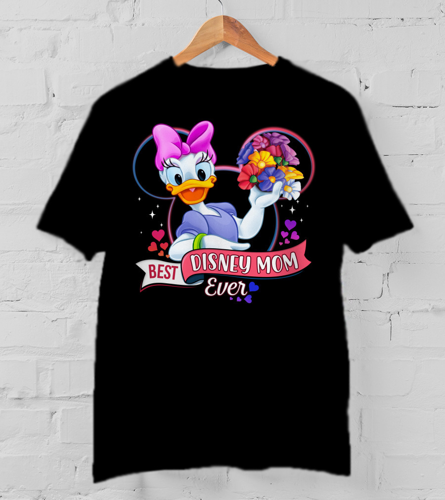Best Disney Mom Ever Daisy Bow Flowers Hearts T-Shirt
