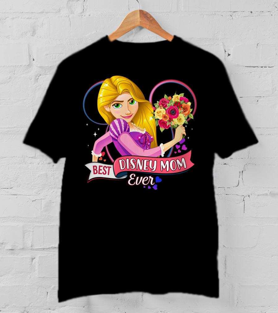 Best Disney Mom Ever Disney Rapunzel Holding Bouquet T-Shirt