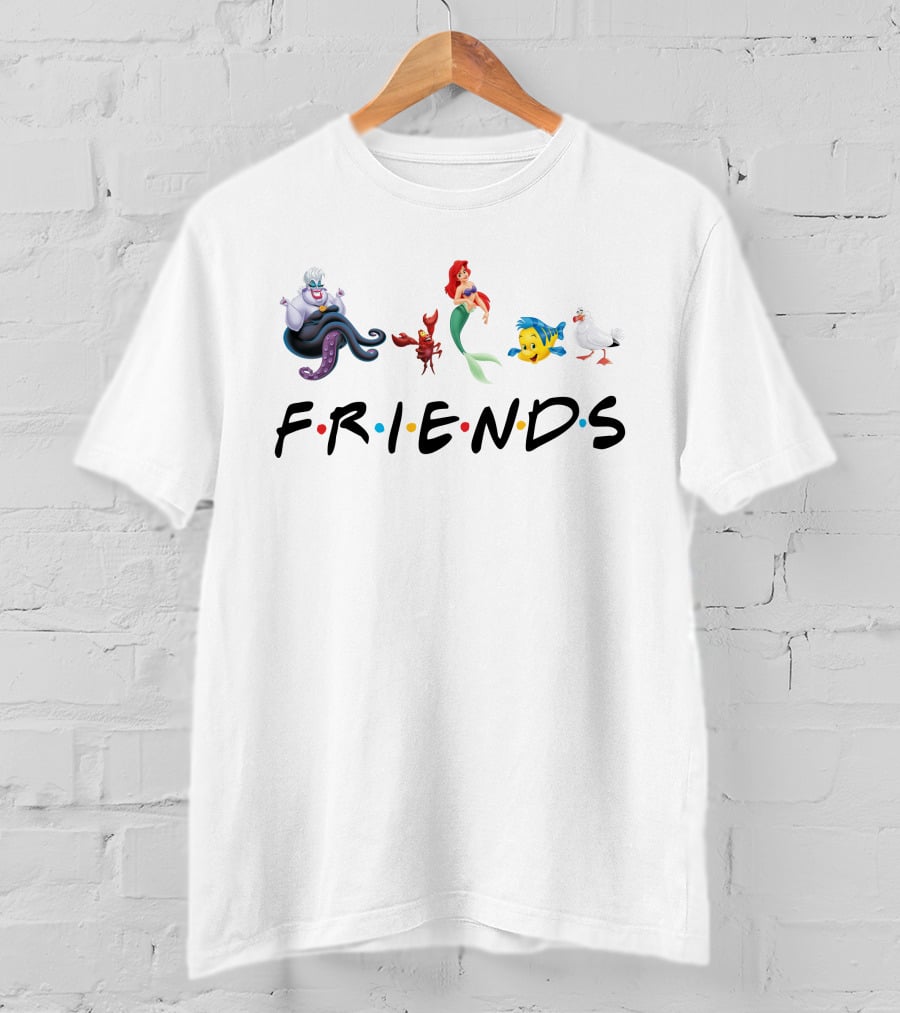 The Little Mermaid Friends Ursula Ariel Sebastian Flounder Scuttle T-Shirt