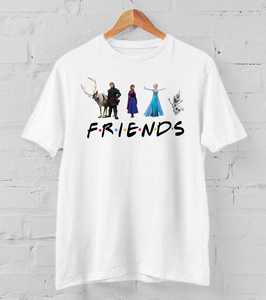 Frozen Characters Friends Logo T-Shirt