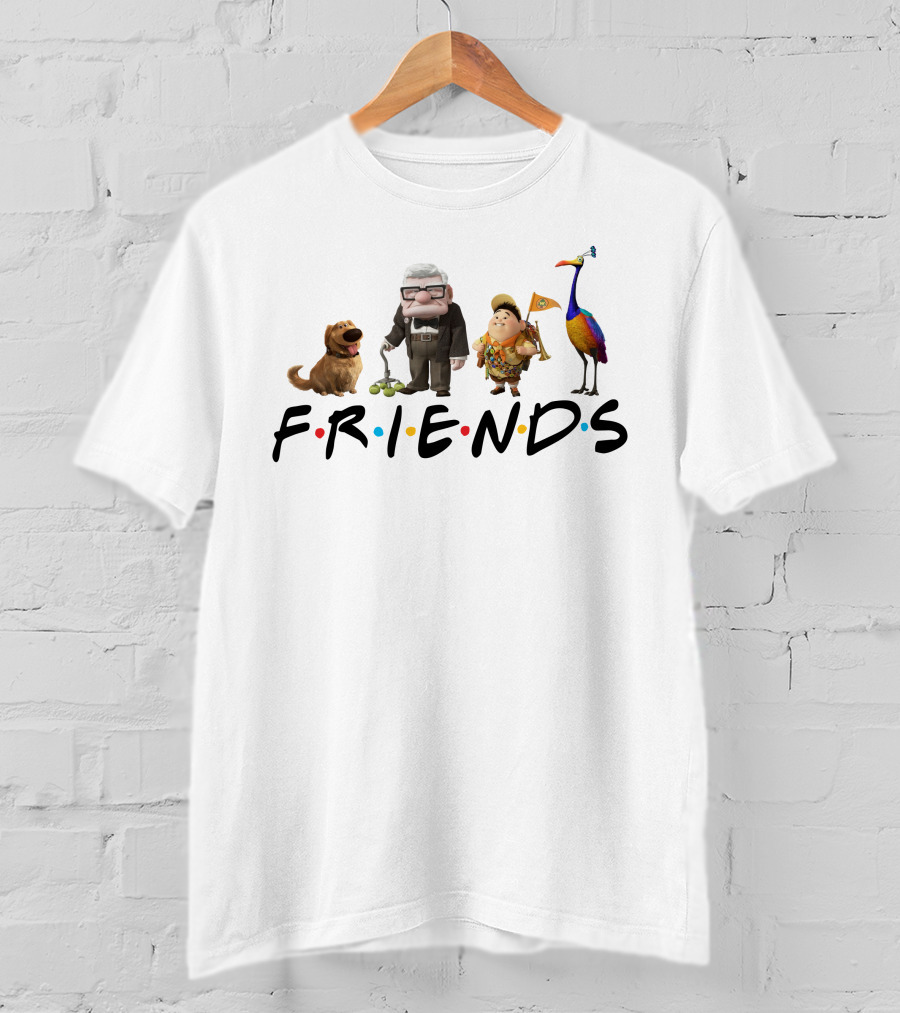 Up Movie Characters With Friends Logo Style T-Shirt