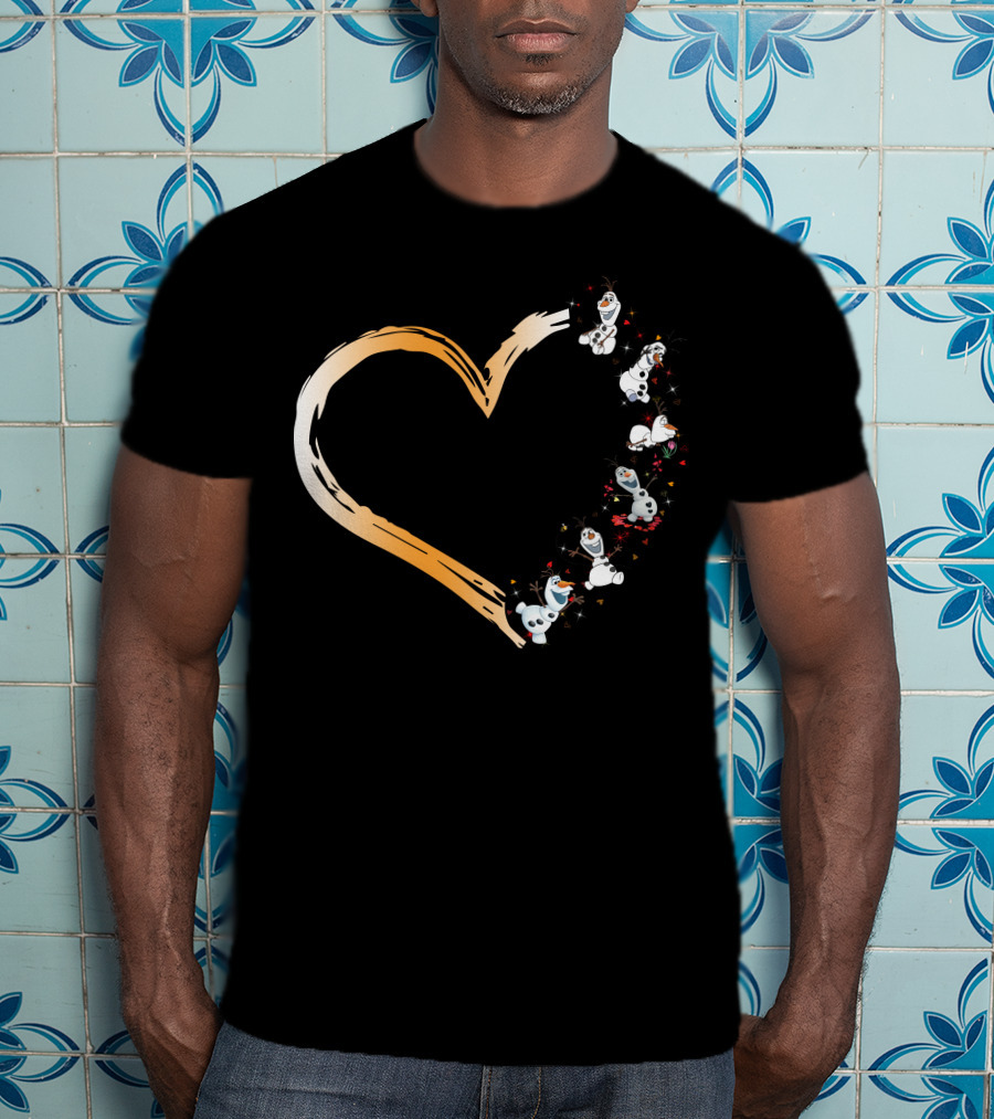 Olaf Heart Whimsical Frozen Characters Embrace T-Shirt