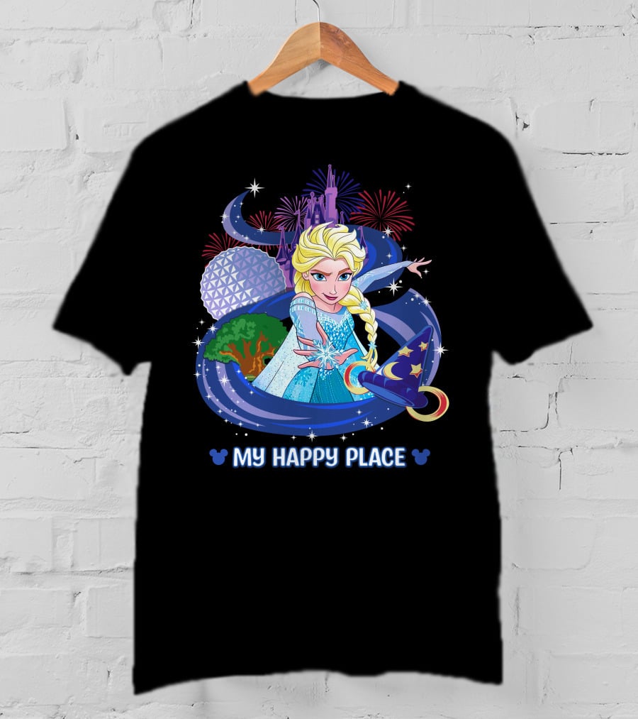 Elsa My Happy Place Fireworks And Magic Castle T-Shirt