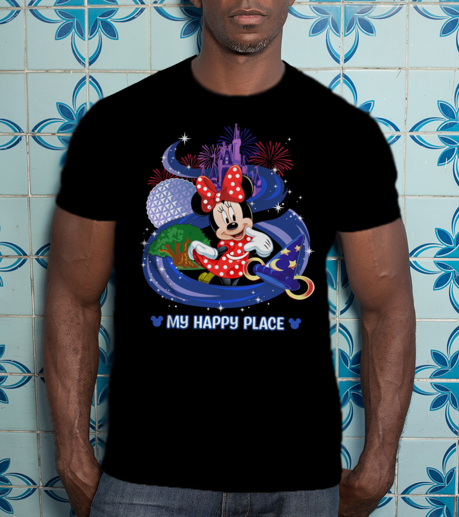 My Happy Place Minnie Mouse Fireworks Disney Theme Park Magic T-Shirt