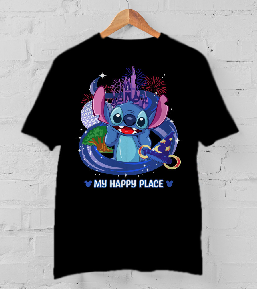 Stitch My Happy Place Disney Theme Park Magic T-Shirt