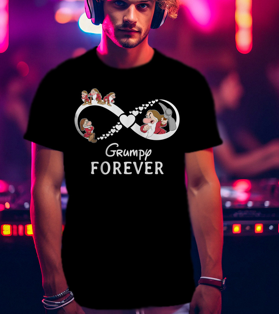 Grumpy Forever Infinity Heart White T-Shirt