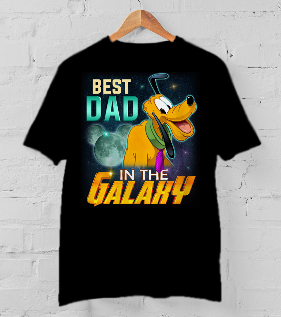 Best Dad In The Galaxy Pluto Disney Mickey Mouse Ears T-Shirt