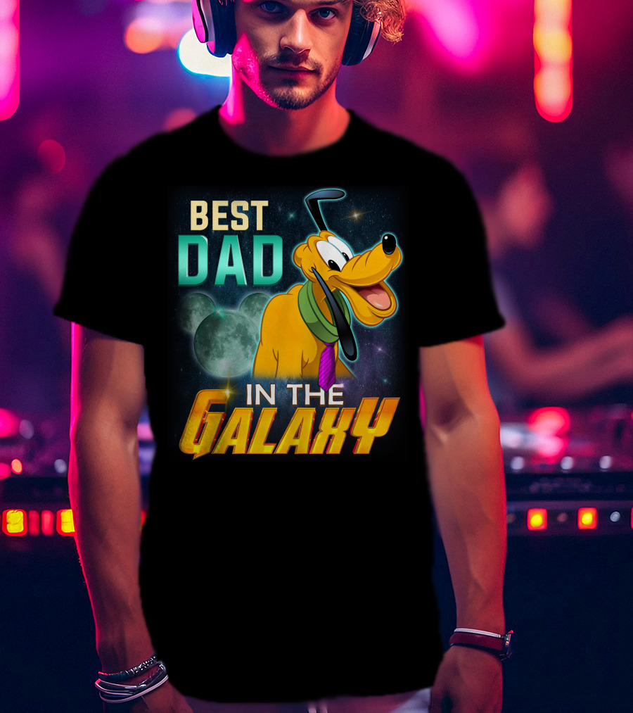 Best Dad In The Galaxy Pluto Disney Mickey Mouse Ears T-Shirt