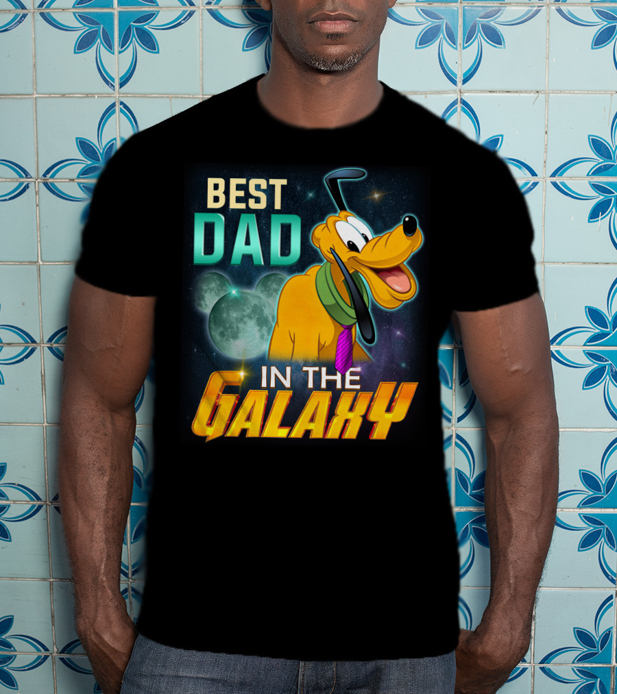 Best Dad In The Galaxy Pluto Disney Mickey Mouse Ears T-Shirt