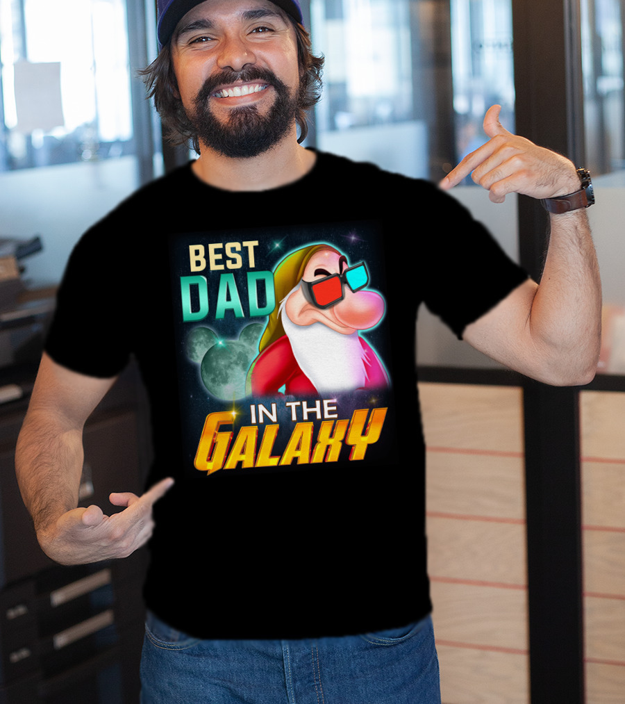 Best Dad In The Galaxy Grumpy 3D Glasses Moon T-Shirt