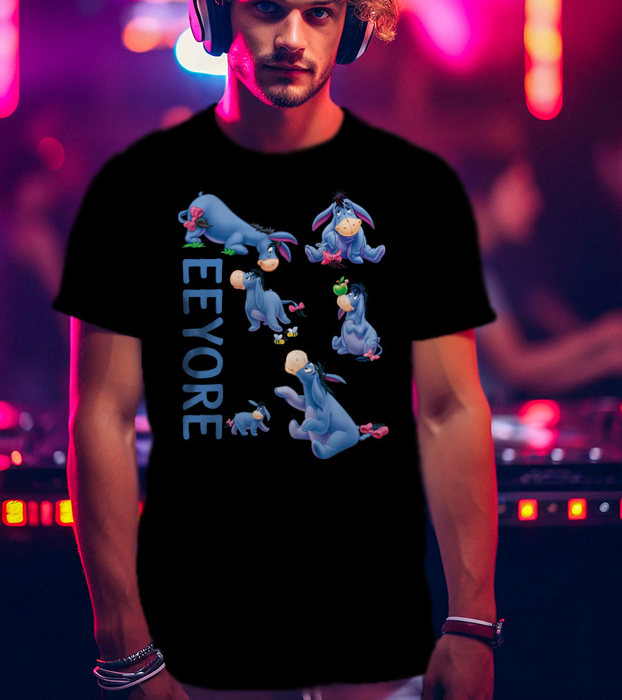 Eeyore Poses From Winnie The Pooh With T-Shirt