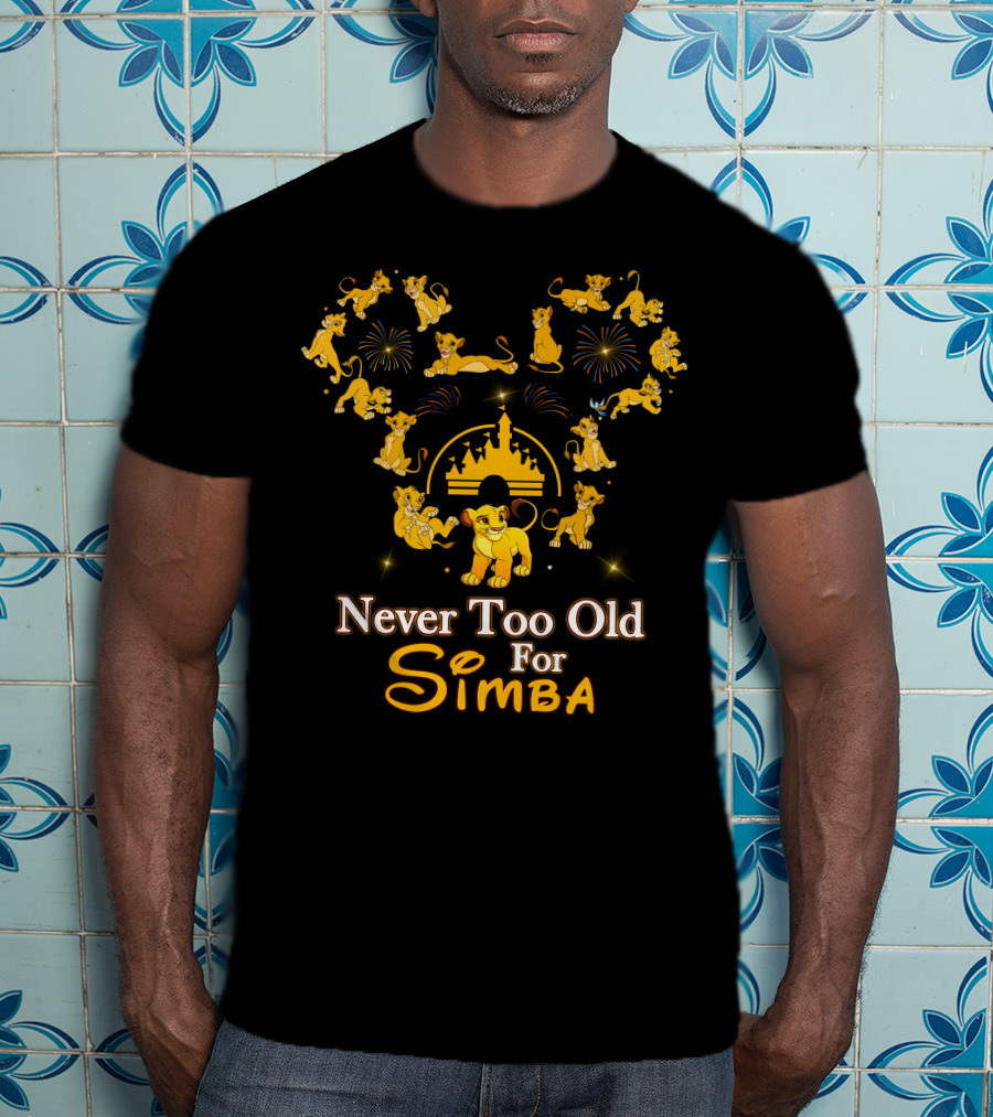 Never Too Old For Simba Fireworks And Castle Celebration T-Shirt