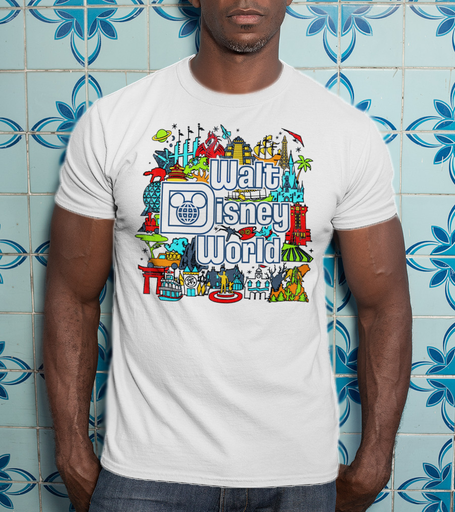 Walt Disney World Landmarks And Attractions Collage T-Shirt