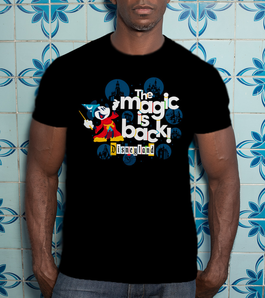 The Magic Is Back Disneyland Sorcerer Mickey T-Shirt