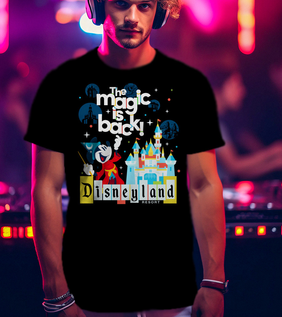 The Magic Is Back Disneyland Resort Mickey Mouse Castle Magic Kingdom T-Shirt