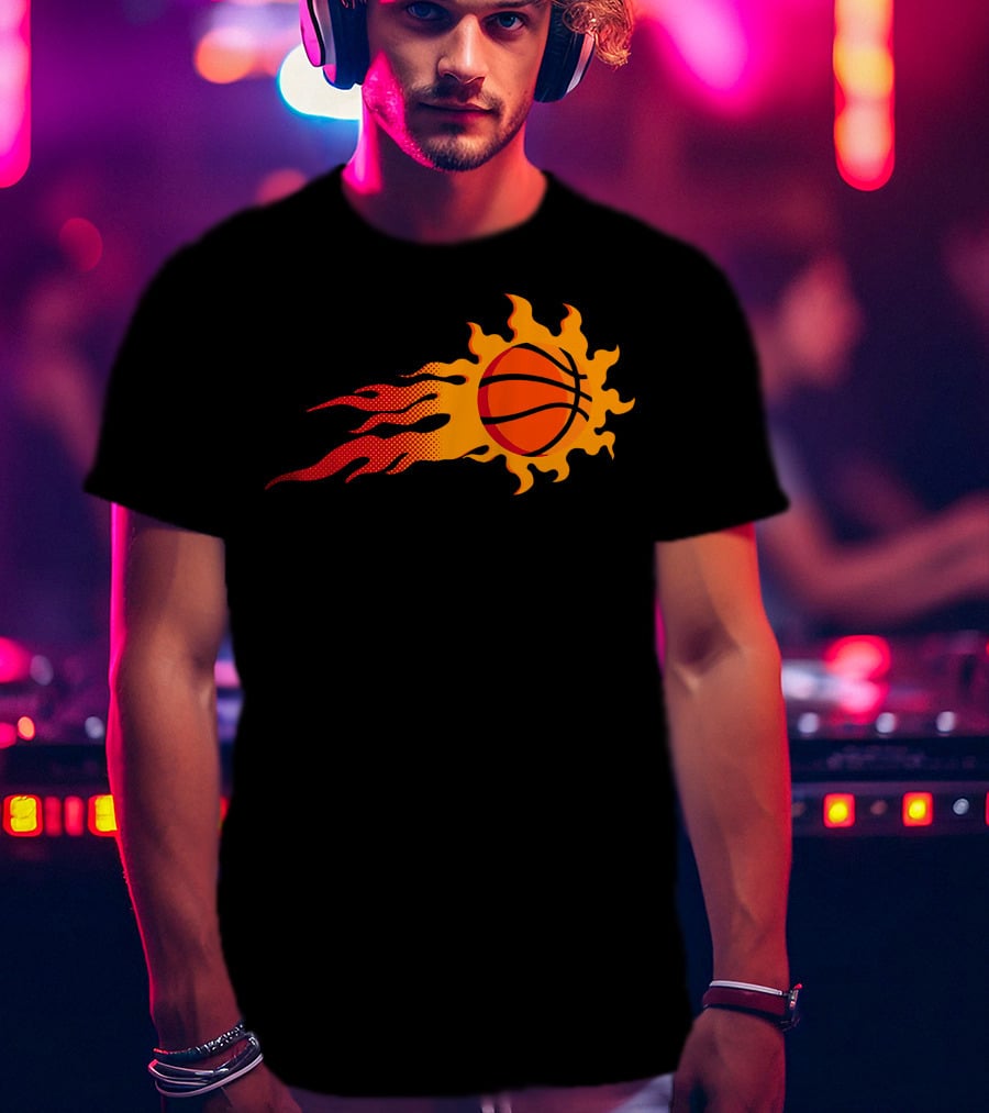 Style 11 Flaming Basketball T-Shirt