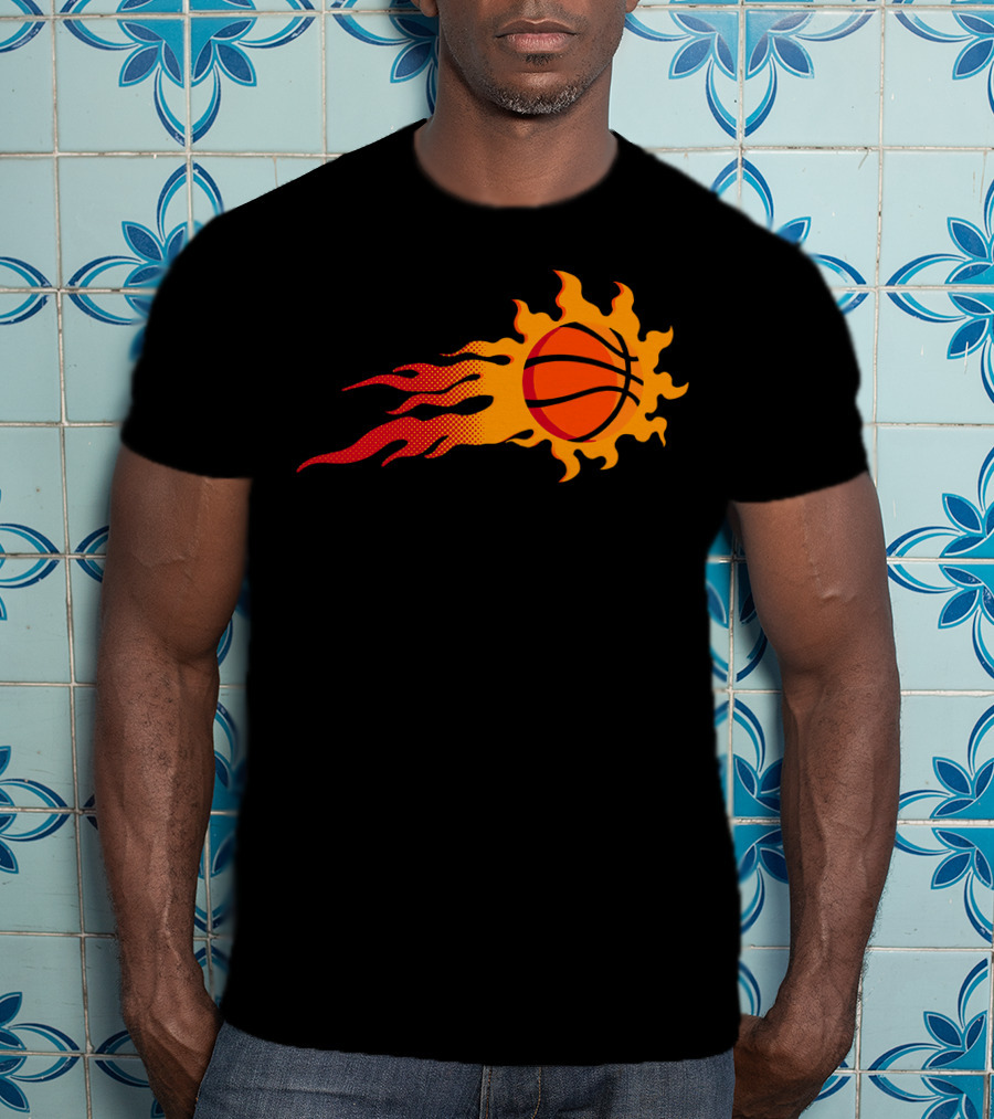 Style 11 Flaming Basketball T-Shirt