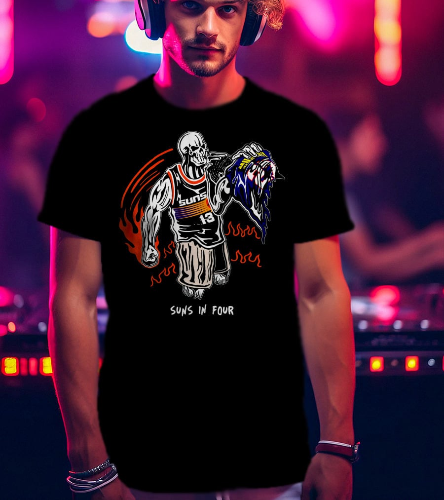 Phoenix Suns Victory Skull Holding Defeated Opponent Head Suns In Four T-Shirt