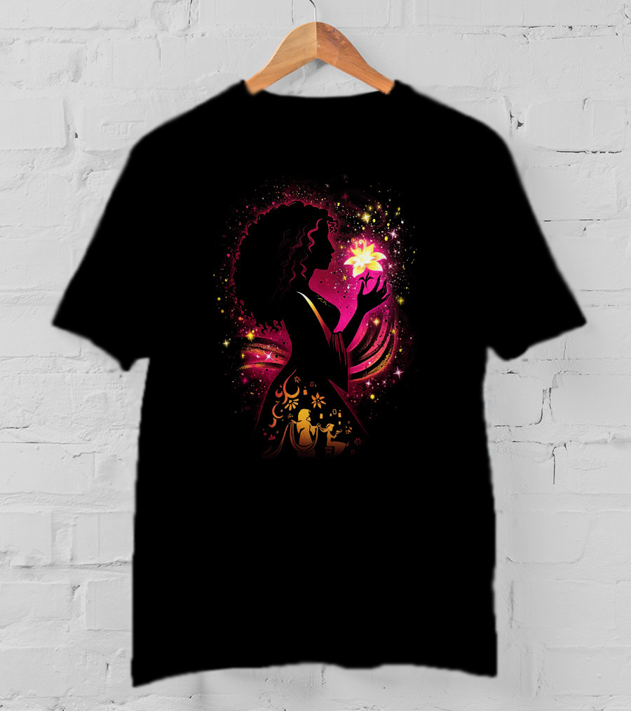 Gothel Enchanted Flower Silhouette Magic Glow T-Shirt
