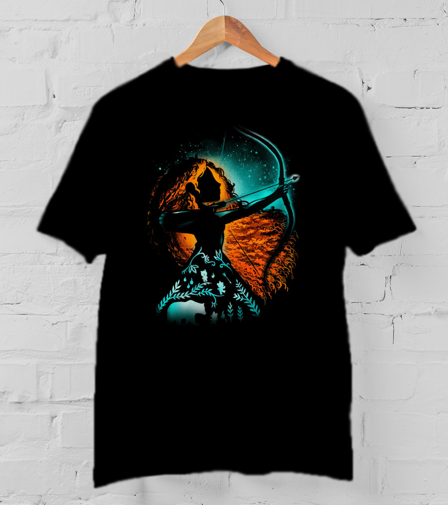 Brave Merida Silhouette With Bow And Arrow T-Shirt