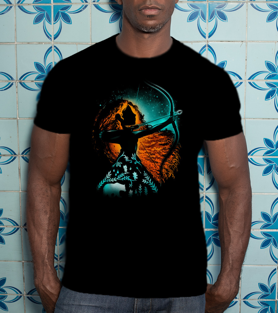 Brave Merida Silhouette With Bow And Arrow T-Shirt