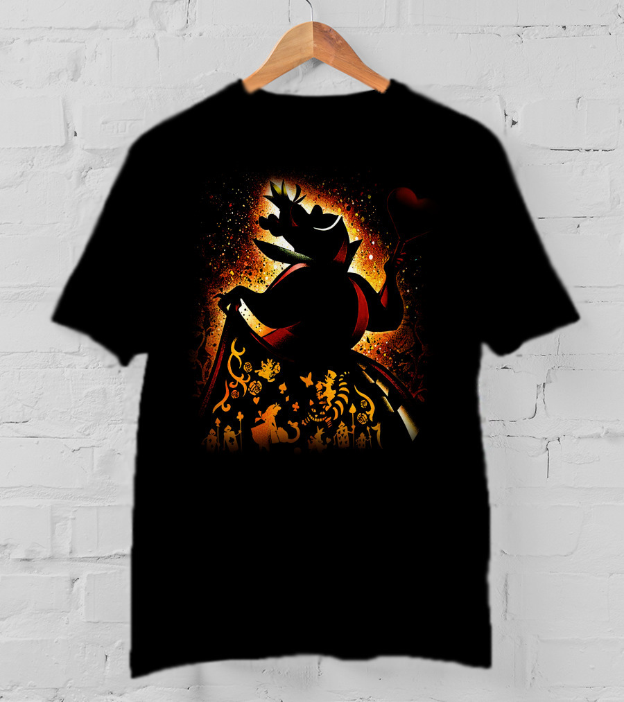 Queen Of Hearts Alice In Wonderland Wonderland Silhouette Chessboard Scene T-Shirt
