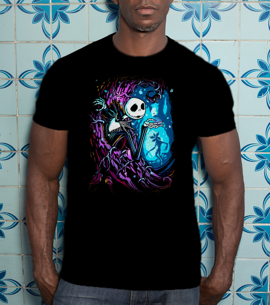 Jack Skellington Night Sky Fantasy Scene T-Shirt