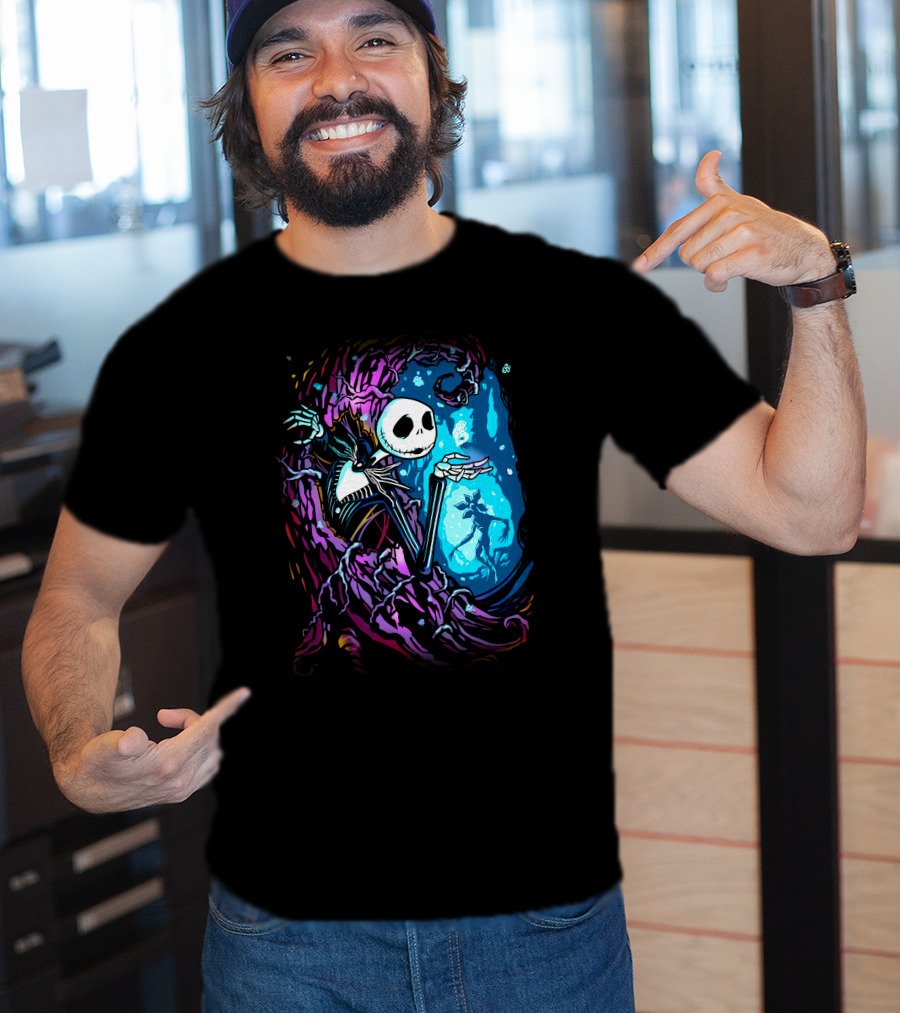 Jack Skellington Night Sky Fantasy Scene T-Shirt