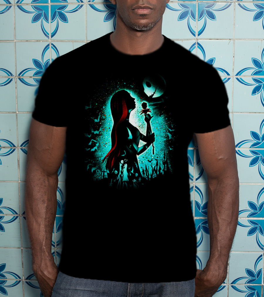 Sally The Nightmare Before Christmas Jack Silhouette Scene T-Shirt