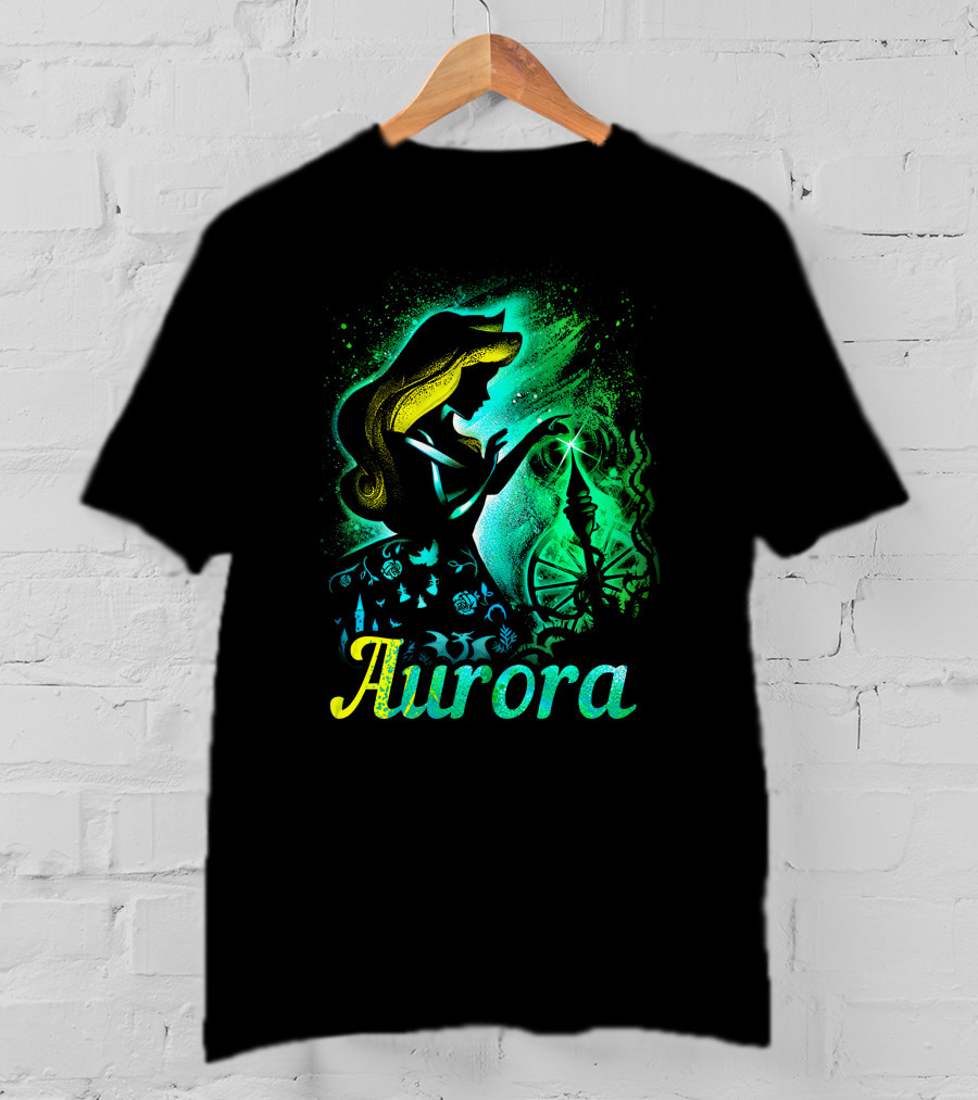 Aurora Enchanted Princess Silhouette With Magic Spindle T-Shirt