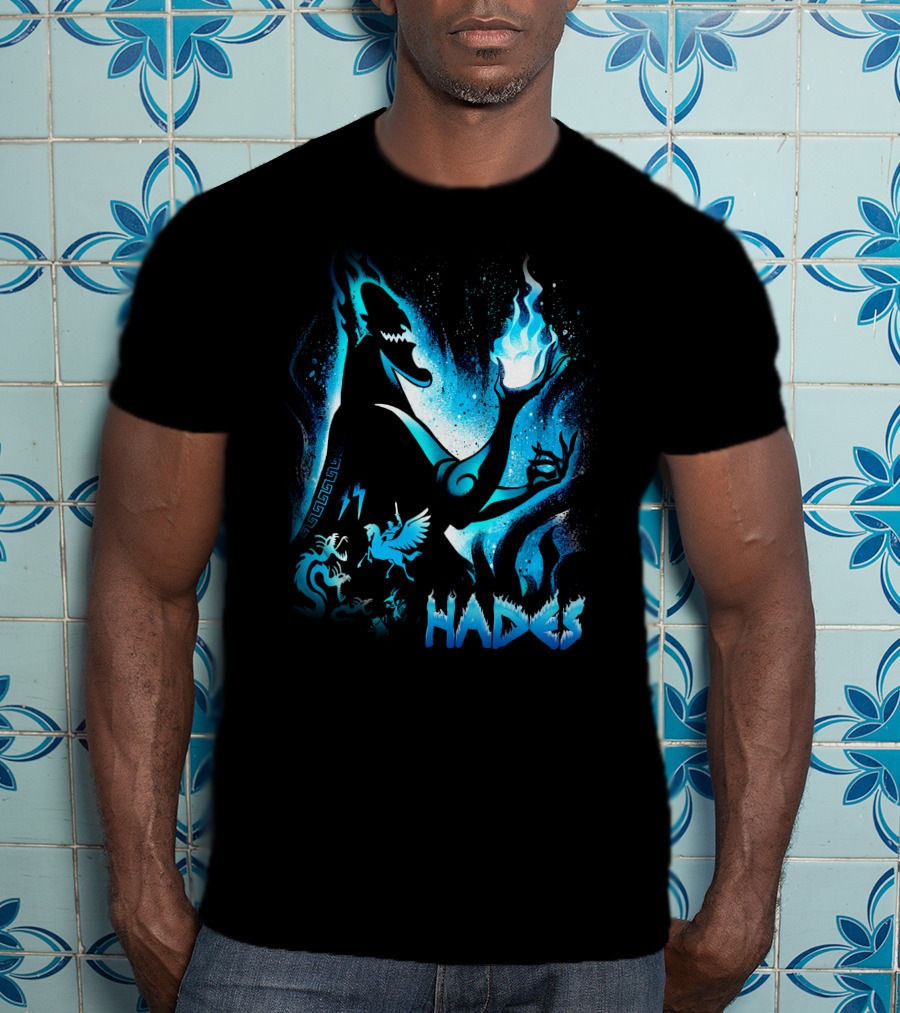 Hades Flaming Skull Creature Mythology Pegasus Lightning T-Shirt