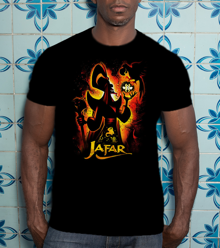 Jafar And Iago With Genie Lamp Silhouette T-Shirt