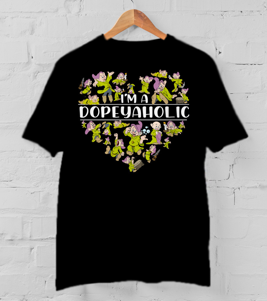 I'm A Dopeyaholic Heart Collage Snow White Character Collection T-Shirt