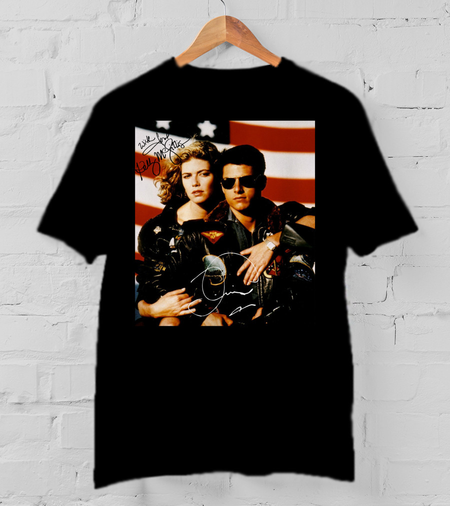 Top Gun 2 Autographed Cast American Flag T-Shirt