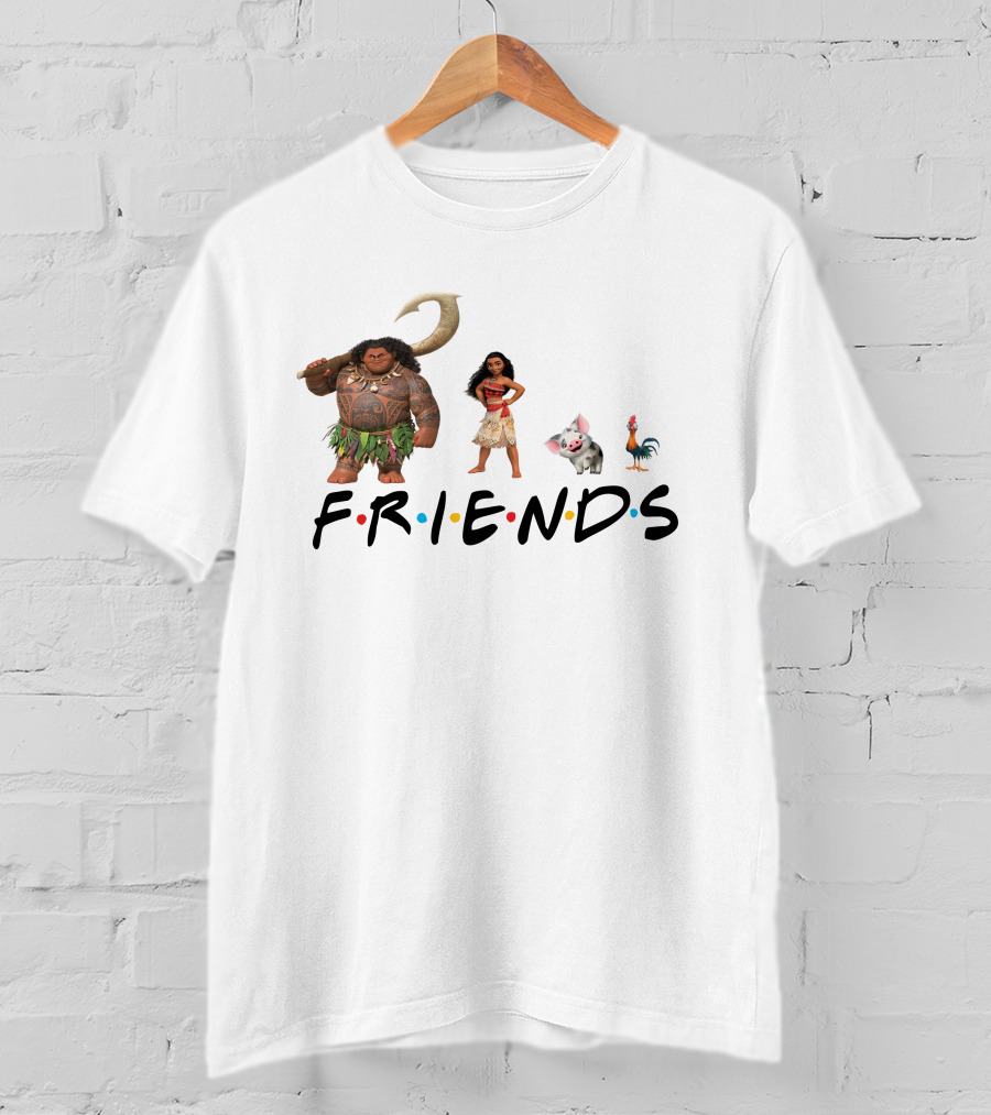 Friends Moana Maui Pua Heihei Characters T-Shirt