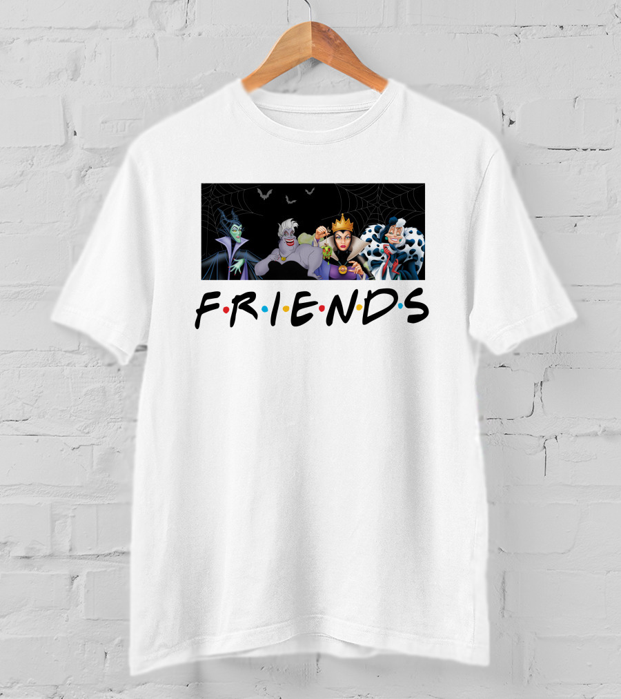 Friends Inspired Disney Villains Characters Group T-Shirt