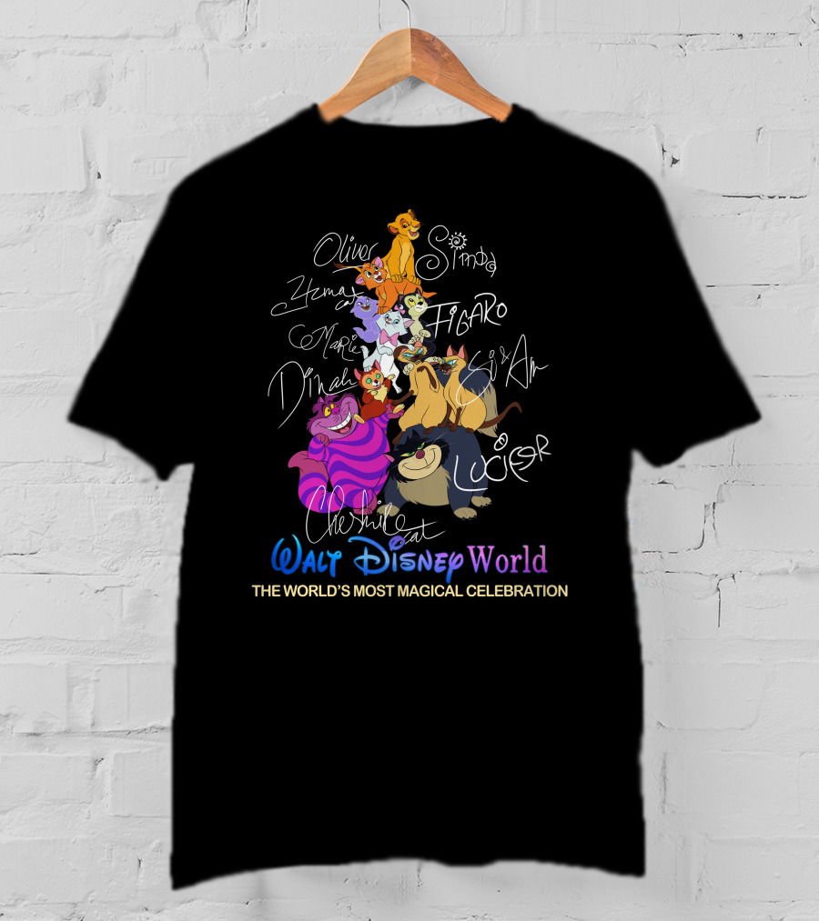 Oliver Simba Marie Figaro Cheshire Cat Disney World Magical Celebration T-Shirt