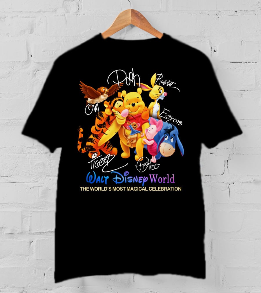 Walt Disney World Pooh Tigger Piglet Eeyore Rabbit Owl The World's Most Magical Celebration T-Shirt