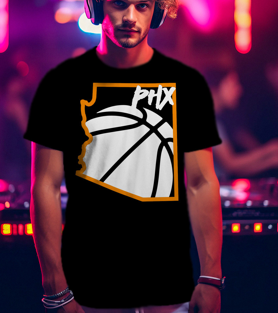 Phx Basketball Arizona Outline Style T-Shirt
